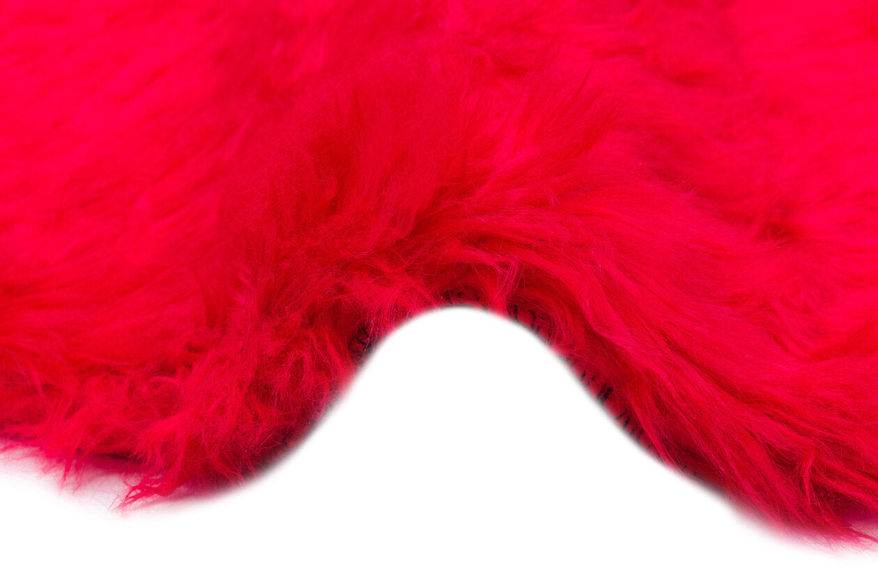 NEW DOUBLE RED - NEW LOVELY - Yumuşak Dokulu Uzun Tüylü Yıkanabilir Kuzu Postu